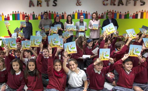 Presentación del cuento sobre la celiaquía en el colegio Jesuitas de Logroño. /GOB. RIOJA