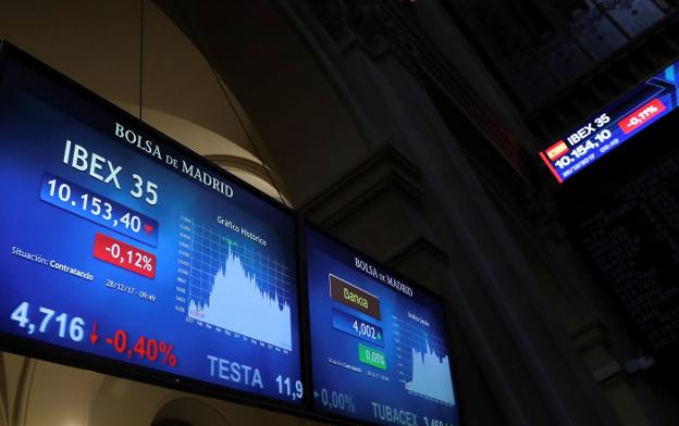 La Bolsa de Madrid, ayer. :: efe/