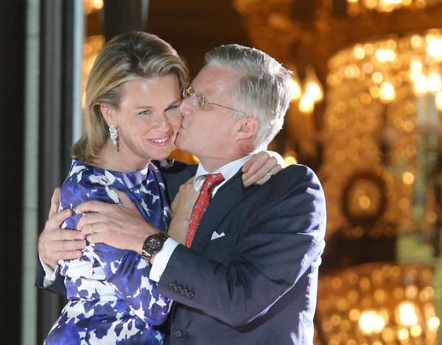Felipe I y la reina Matilde de Bélgica. :: EPA/