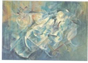 Pintura. 'Cilindros', óleo de Emilio García Moreda (1934-1982), pintado en 1982 y perteneciente a un coleccionista particular. ::
L.R./