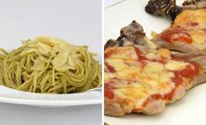 La receta de hoy de Javier Romero: espaguetis al pesto y chuletas de cerdo gratinadas