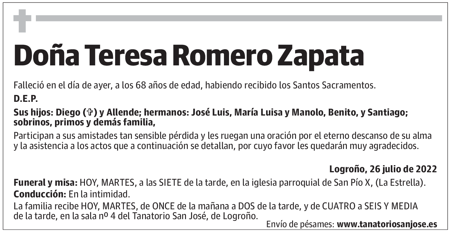 Doña Teresa Romero Zapata