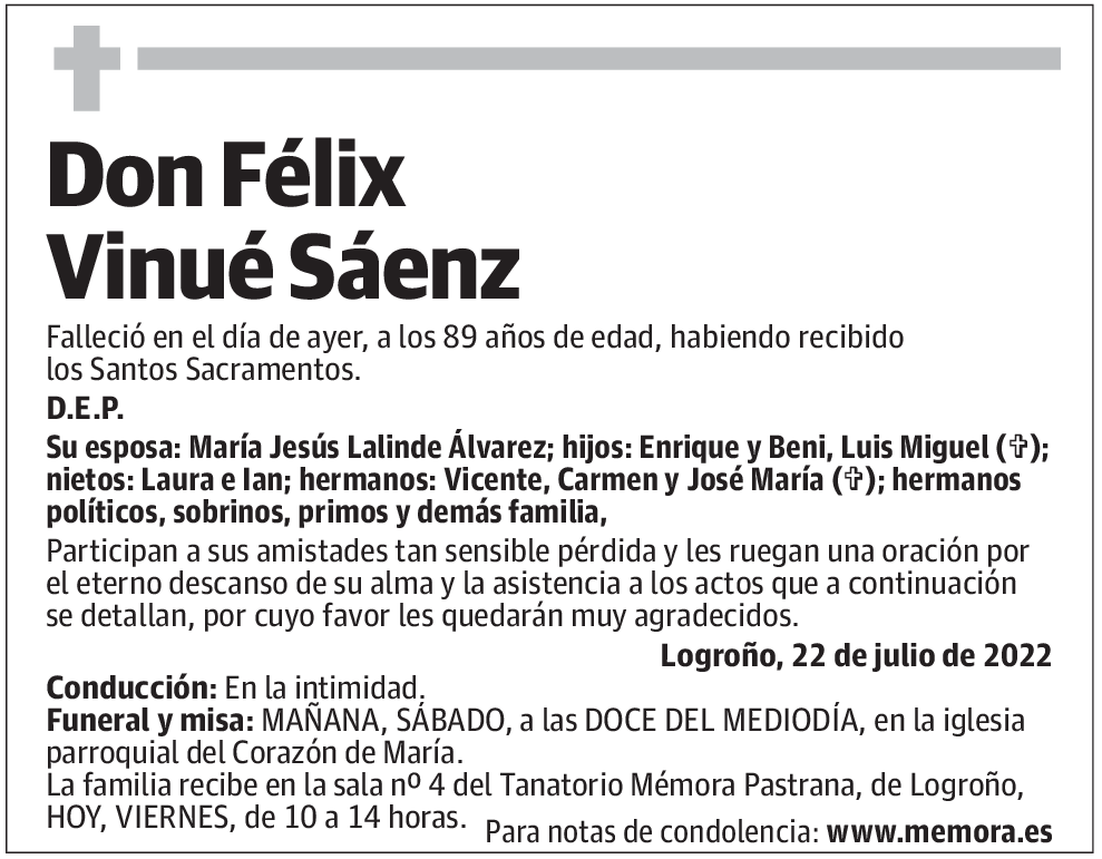 Don Félix Vinué Sáenz
