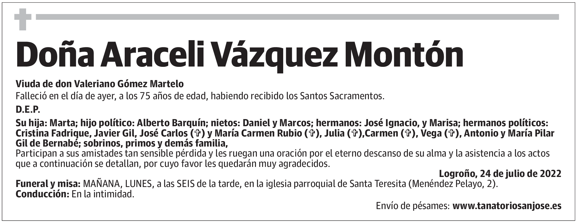 Doña Araceli Vázquez Montón