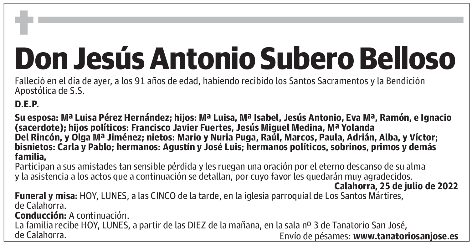 Don Jesús Antonio Subero Belloso