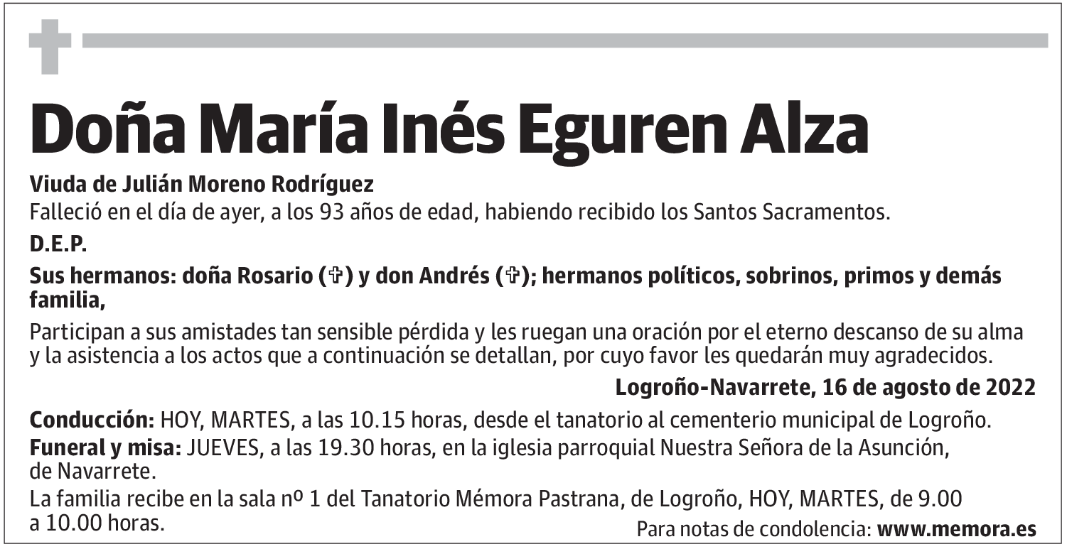 Doña María Inés Eguren Alza