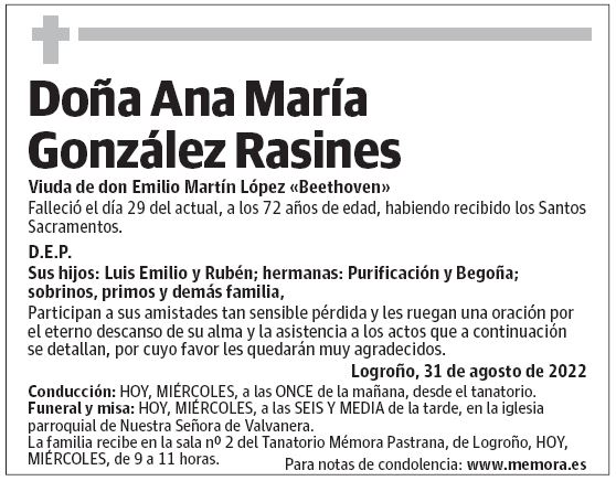 Doña Ana María González Rasines