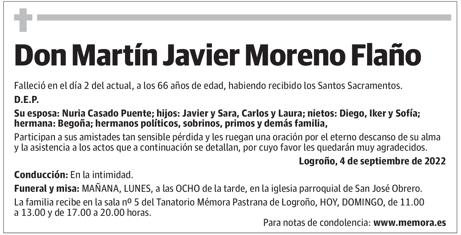 Don Martín Javier Moreno Flaño
