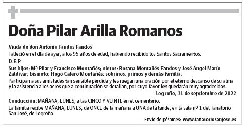 Doña Pilar Arilla Romanos