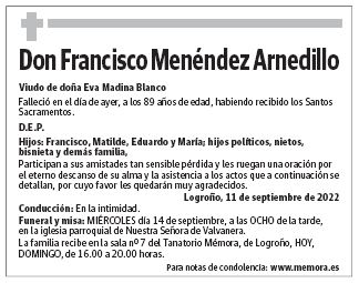 Don Francisco Menéndez Arnedillo