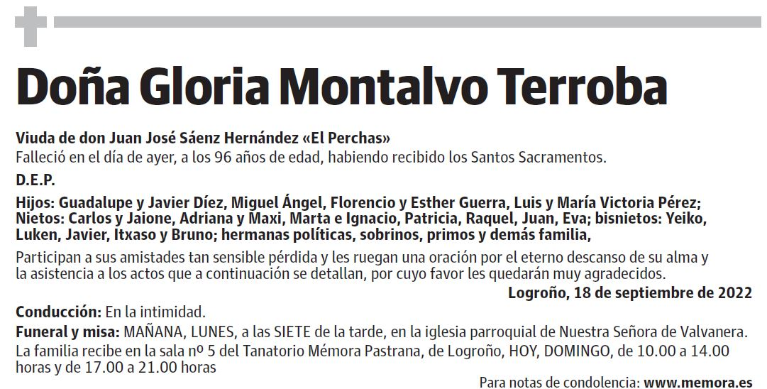 Doña Gloria Montalvo Terroba
