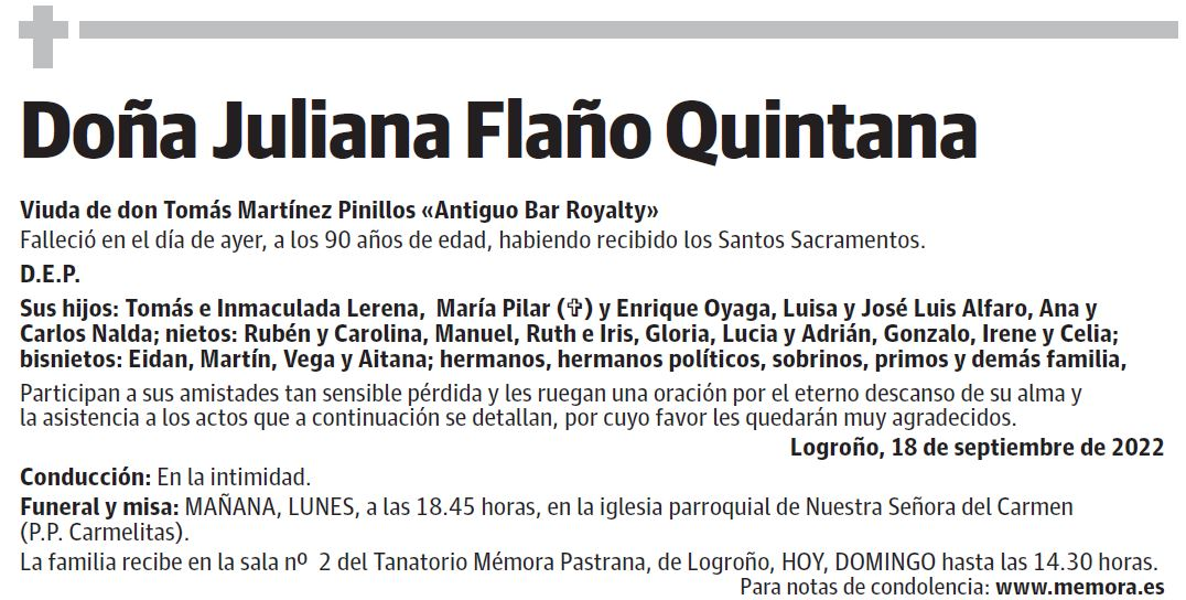 Doña Juliana Flaño Quintana
