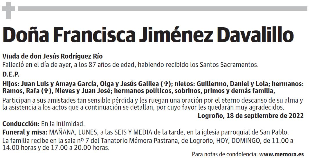 Doña Francisca Jiménez Davalillo