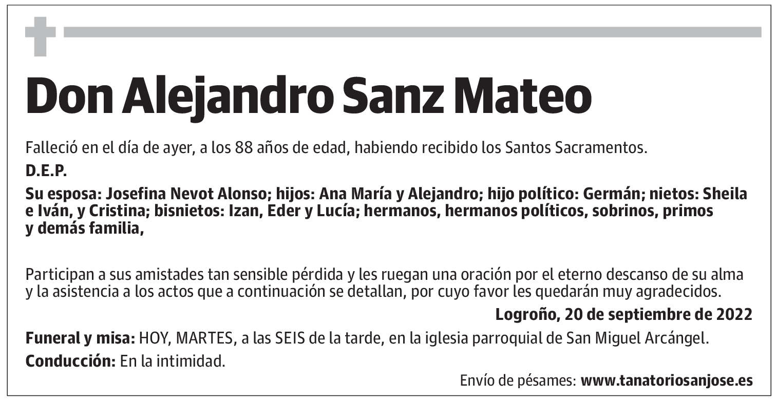 Don Alejandro Sanz Mateo