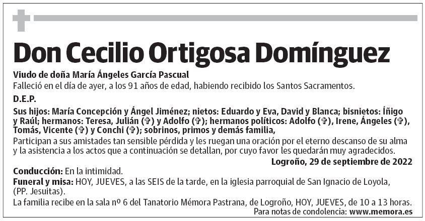 Don Cecilio Ortigosa Domínguez