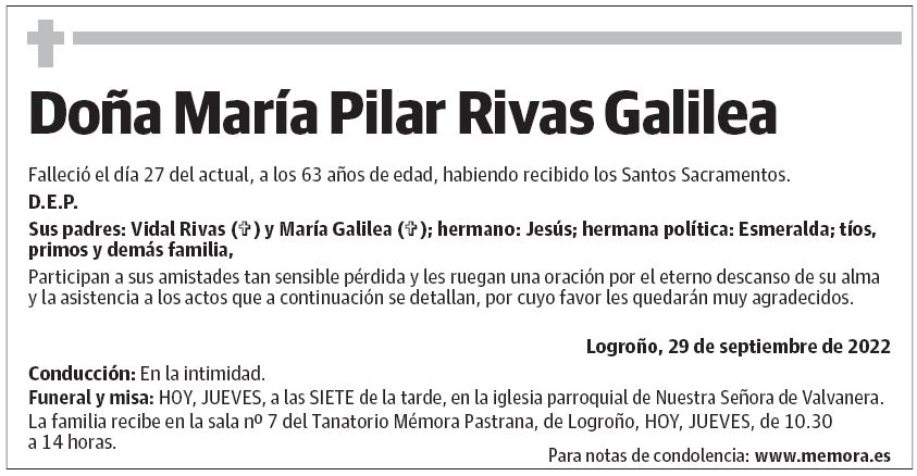 Doña María Pilar Rivas Galilea
