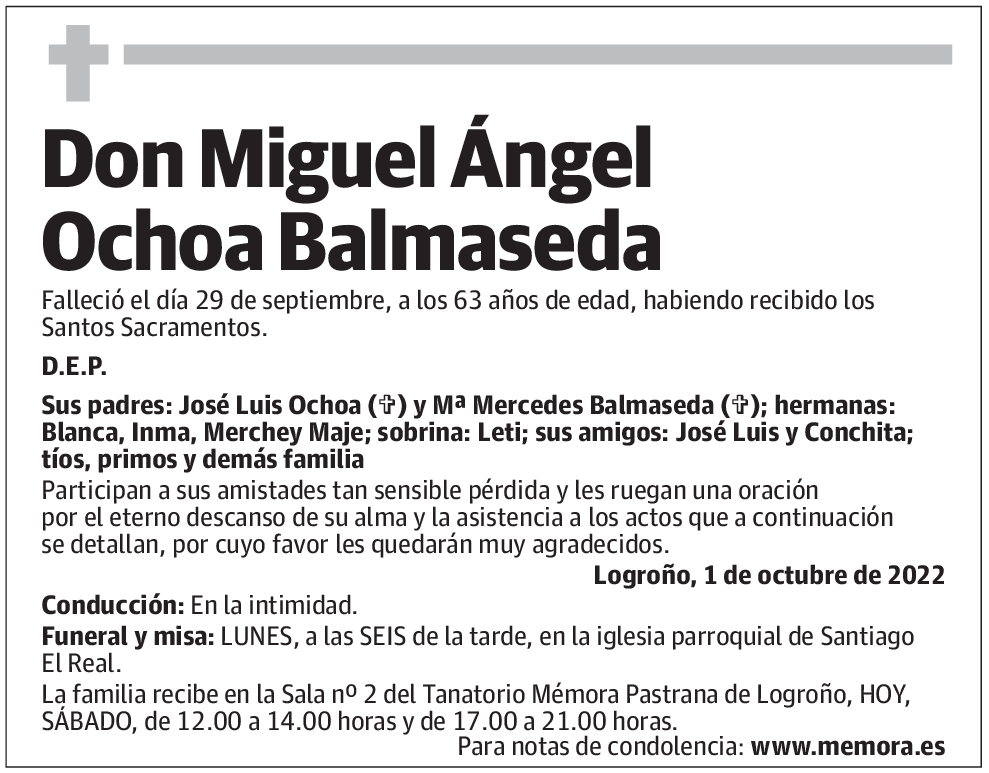 Don Miguel Ángel Ochoa Balmaseda
