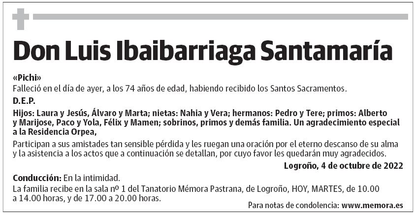 Don Luis Ibaibarriaga Santamaría