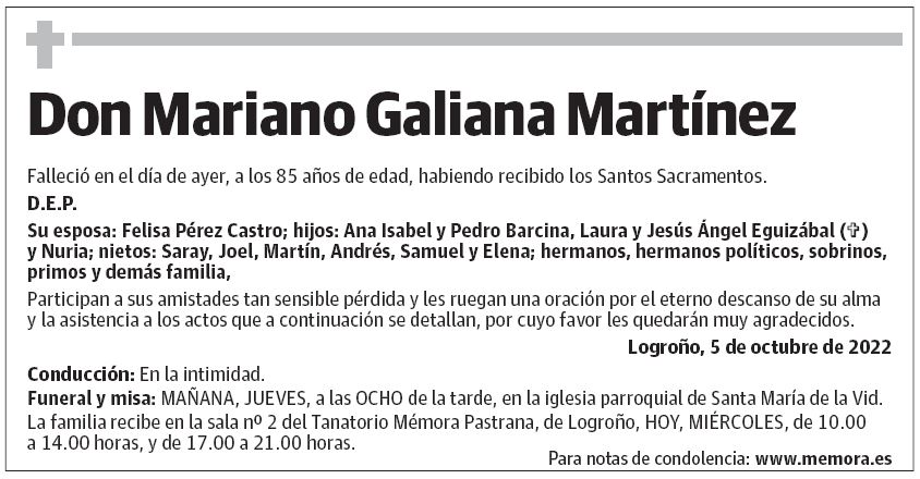 Don Mariano Galiana Martínez