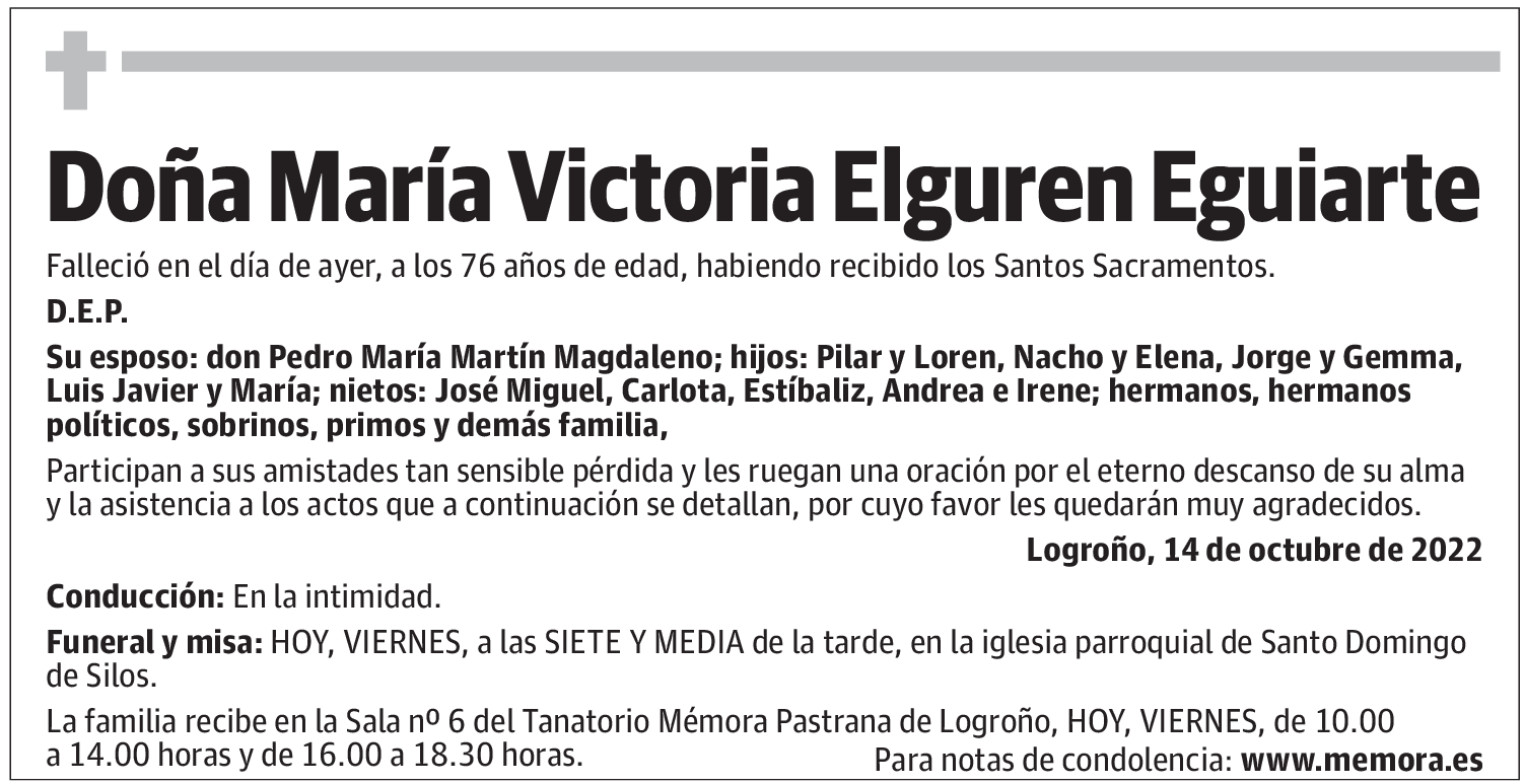 Doña María Victoria Elguren Eguiarte