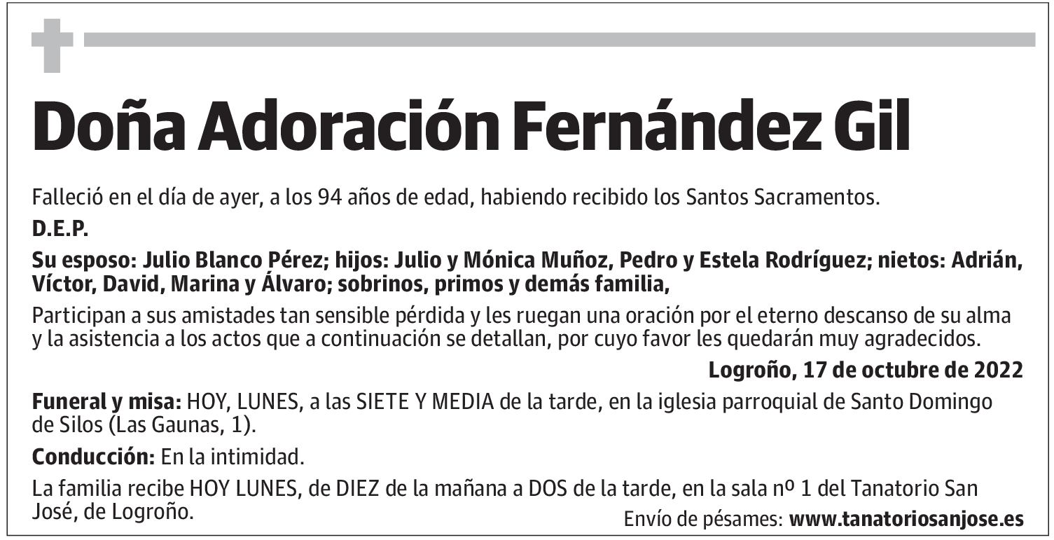 Doña Adoración Fernández Gil