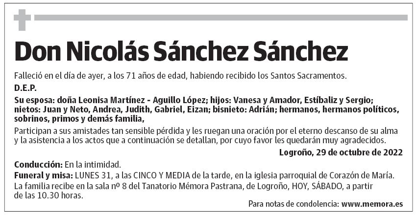 Don Nicolás Sánchez Sánchez