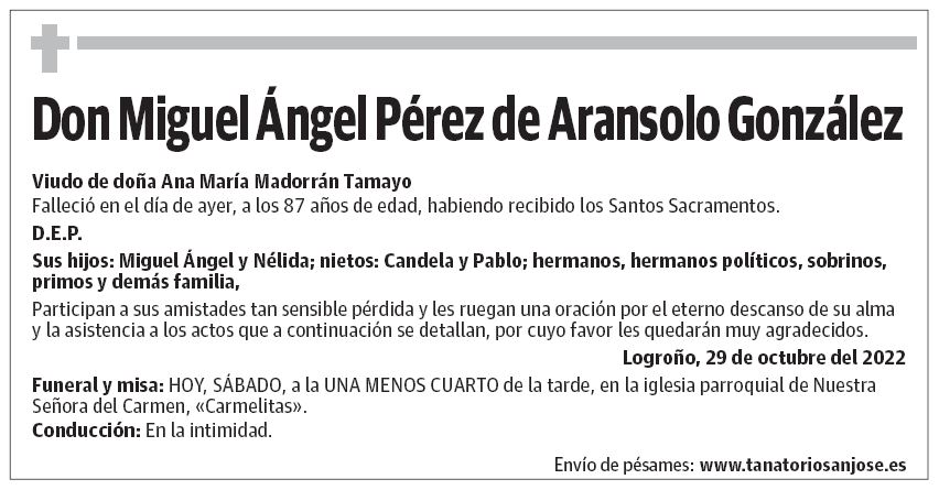 Don Miguel Ángel Pérez de Aransolo González