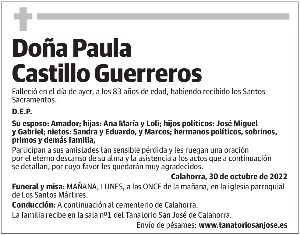 Doña Paula  Castillo Guerreros