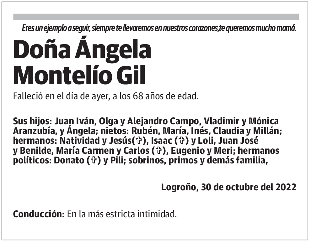 Doña Ángela  Montelío Gil