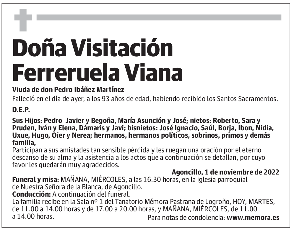 Doña Visitación Ferreruela Viana