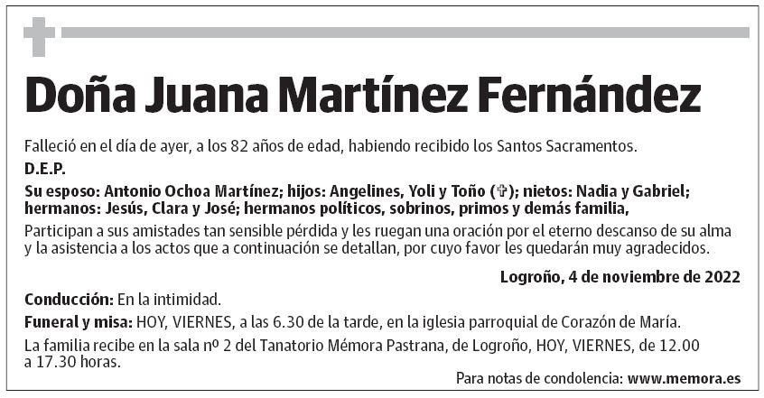 Doña Juana Martínez Fernández