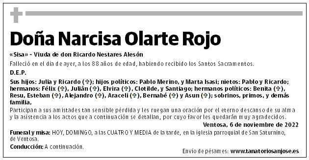 Doña Narcisa Olarte Rojo