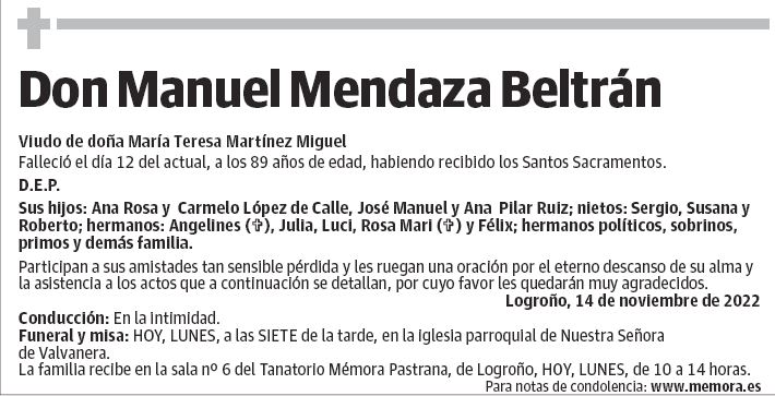 Don Manuel Mendaza Beltrán