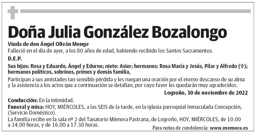 Doña Julia González Bozalongo