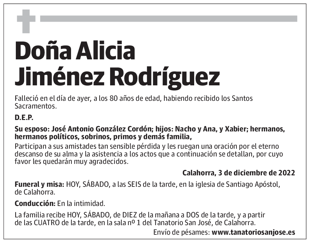 Doña Alicia Jiménez Rodríguez