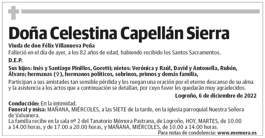Doña Celestina Capellán Sierra