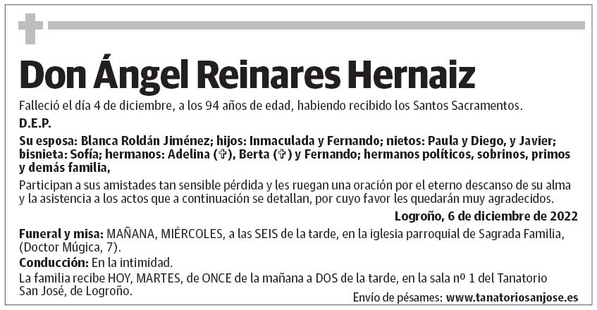 Don Ángel Reinares Hernaiz