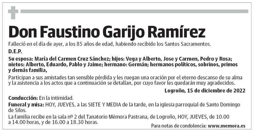 Don Faustino Garijo Ramírez