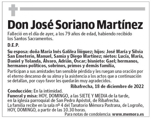 Don José Soriano Martínez