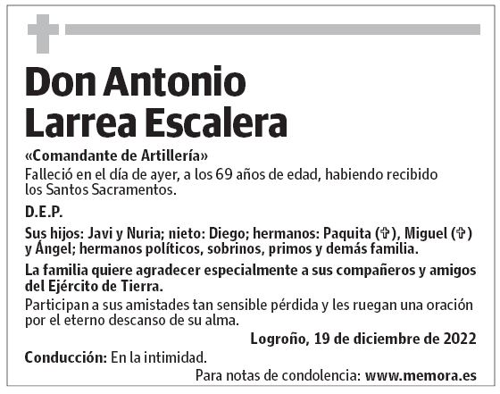 Don Antonio Larrea Escalera