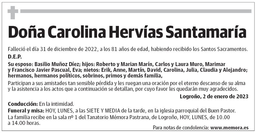 Doña Carolina Hervías Santamaría