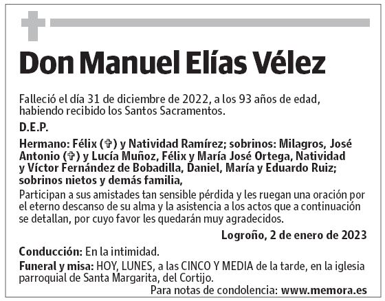 Don Manuel Elías Vélez