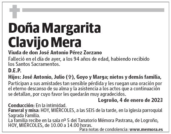 Doña Margarita Clavijo Mera