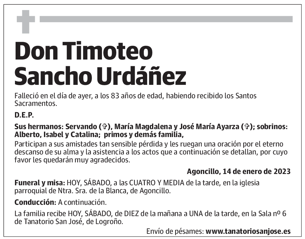 Don Timoteo Sancho Urdáñez