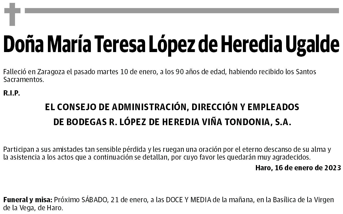 Doña María Teresa López de Heredia Ugalde