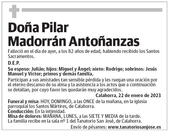 Doña Pilar Madorrán Antoñanzas