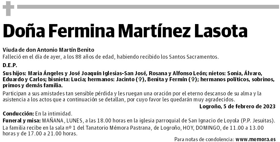 Doña Fermina Martínez Lasota