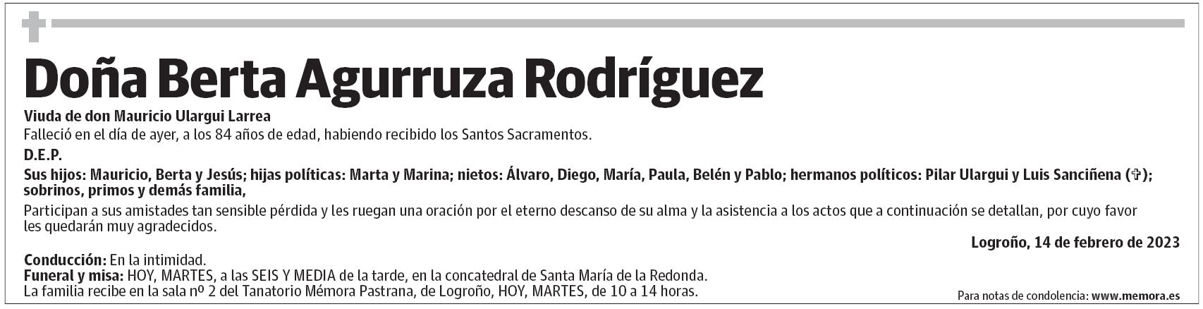 Doña Berta Agurruza Rodríguez