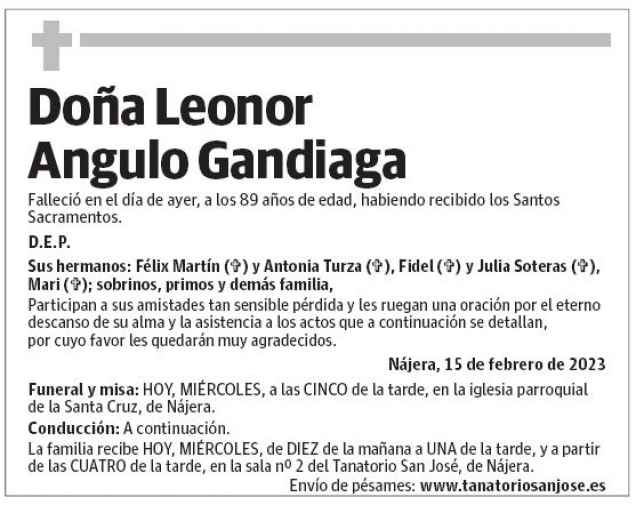 Doña Leonor Angulo Gandiaga