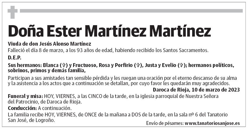 Doña Ester Martínez Martínez
